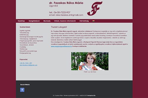 weblapkészítés - dr. Fazakas Réka ügyvéd részére