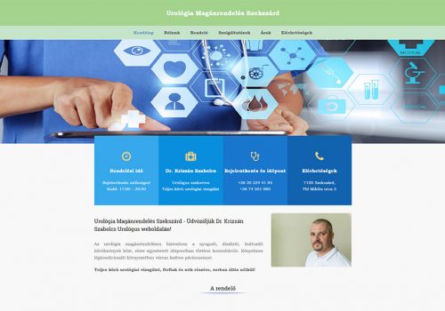 Urológia magánrendelés Szekszárd - weboldal készítés