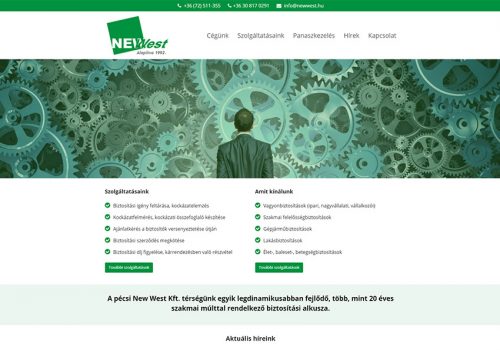 weblap készítés a NewWest Biztosítási Alkusz Kft részére