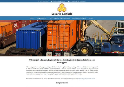 Weboldal készítés - Savaria Logistic Intermodális Logisztikai Szolgáltató Központ