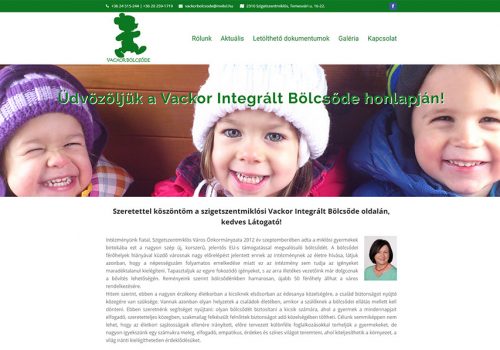 weboldal készítés a Vackor Integrált Bölcsőde részére
