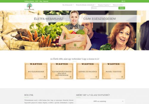 Weboldal készítés az Életfa webáruház részére