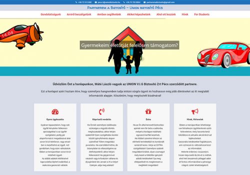 weboldal készítés az UNION biztosító pécsi partnere részére