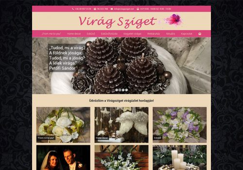 weblapkészítés a győri Virágsziget részére