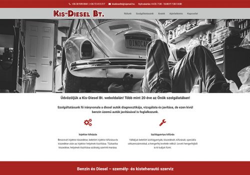 weblap készítés a Kis-Diesel autószerviz Pécs részére