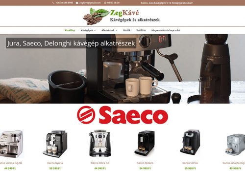 Weboldal készítés a ZegKávé részére