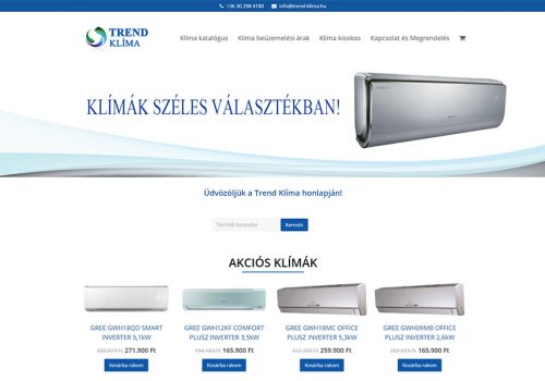 weboldal készítés a Trend klíma részére