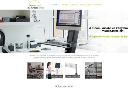 Honlapkészítés a Humanscale magyarországi forgalmazója részére