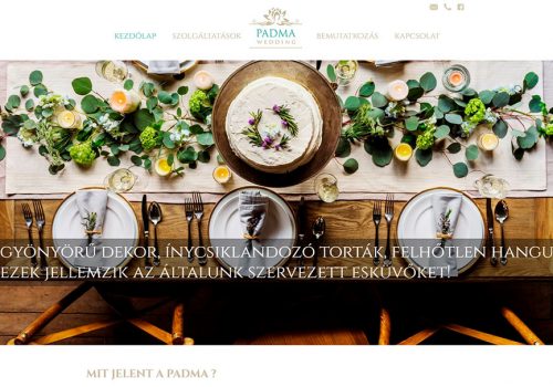 Weblapkészítés a Padma Wedding részére