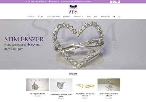 Weblap és webáruház készítés a STIM ékszer részére