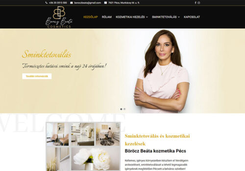 Weblap készítés Böröcz Beáta cosmetics részére