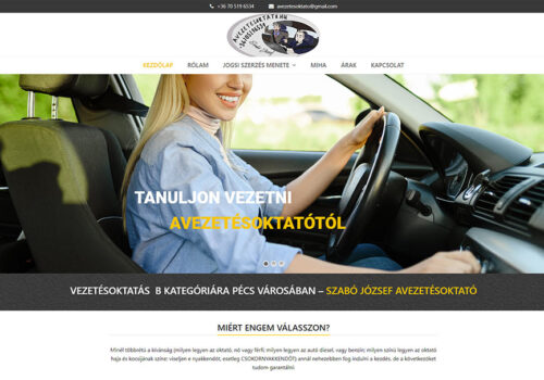 Weblapkészítés a Vezetésoktató részére
