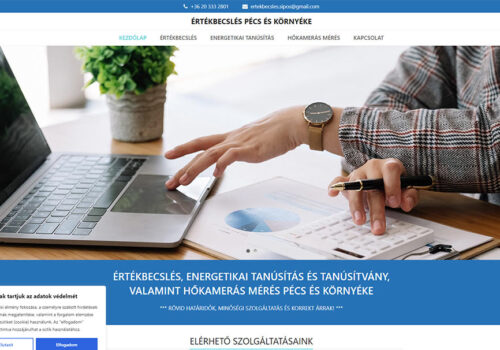 Weblapkészítés az Értékbecslés Pécs részére