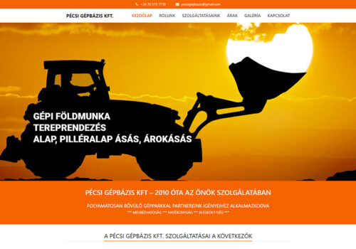 Weblapkészítés a Pécsi Gépbázis Kft részére