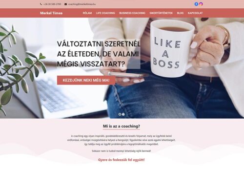Weblapkészítés Merkel Tímea Coach részére