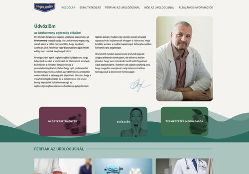 Honlapkészítés az Uroharmony egészség részére