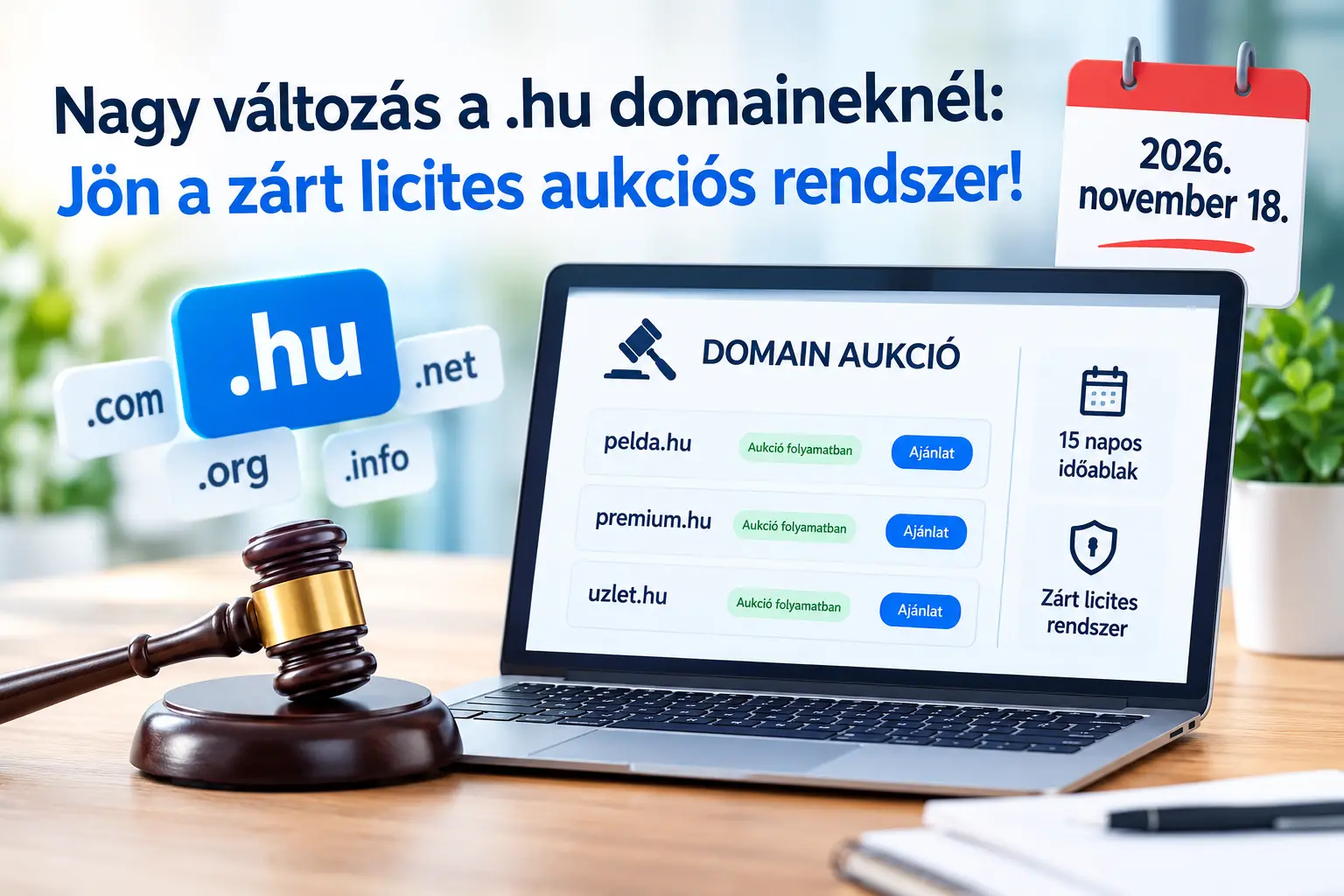 Új korszak a .hu domaineknél: Jönnek az aukciók!